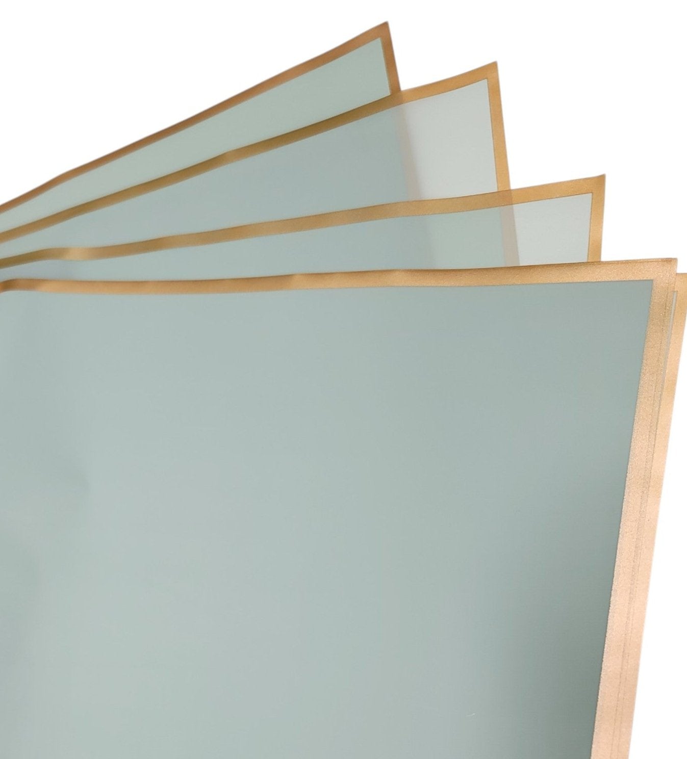 FS-58X58-570G | Matte Floral Sheets w/Gold Edge | Sage | 50sheets/pkg