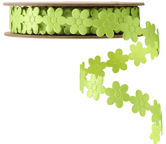 6206-555-16E | 3/4" | Ultra Sonic Trim | Daisy Flower Green | 10yds - A&B Wholesale Market Inc