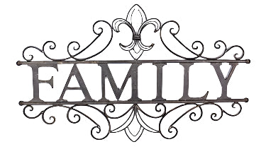 13651 Metal Family Welcome Sign - A&B Wholesale Market Inc