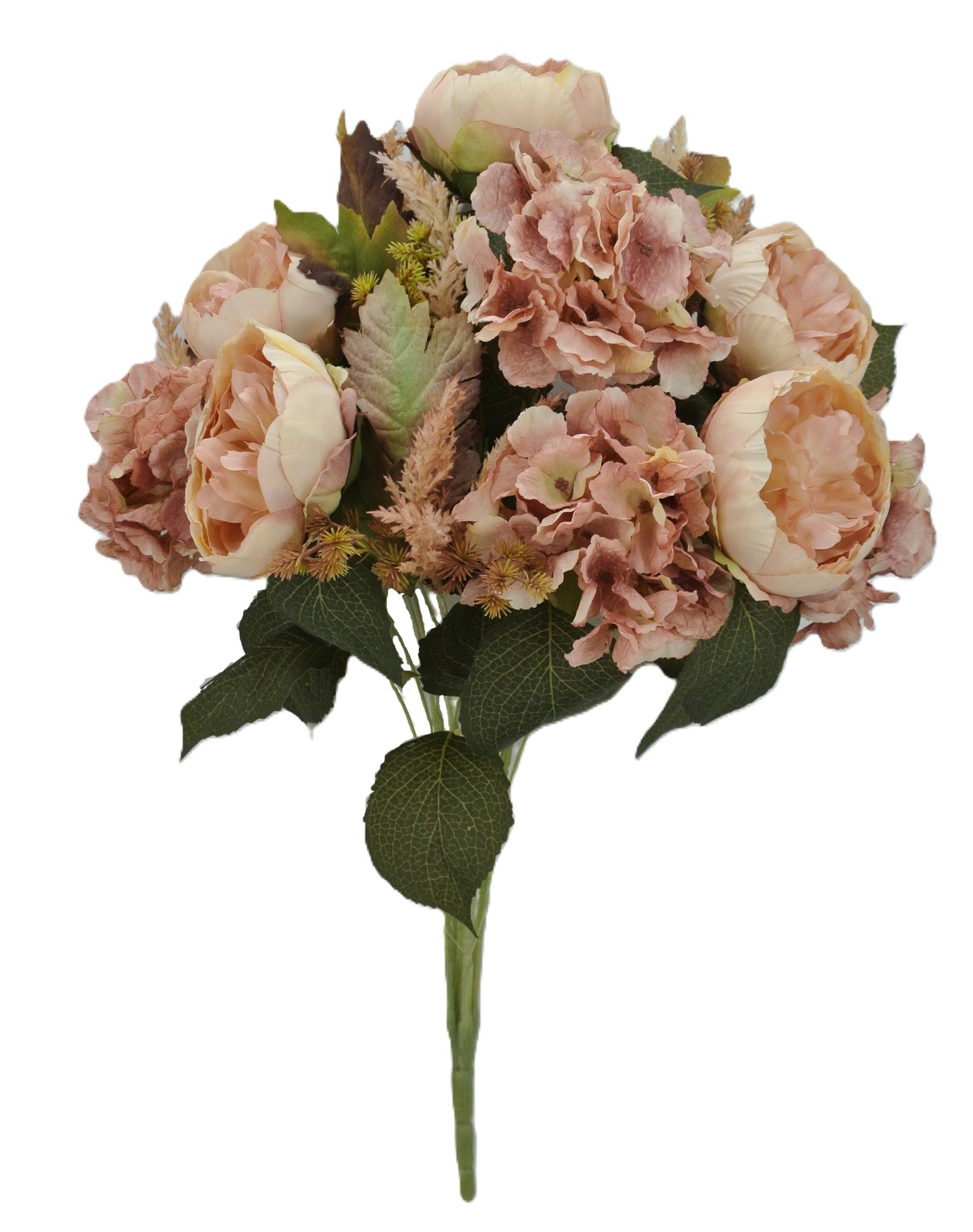 20137-TAUPE | 23" | PEONY HYDRANGEA BUSH | TAUPE - A&B Wholesale Market Inc