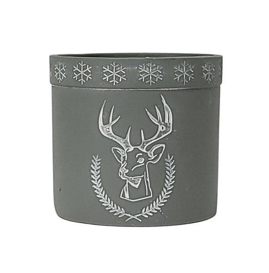 C21476 | Resin Snowflake/Deer Pot | 3 Assorted