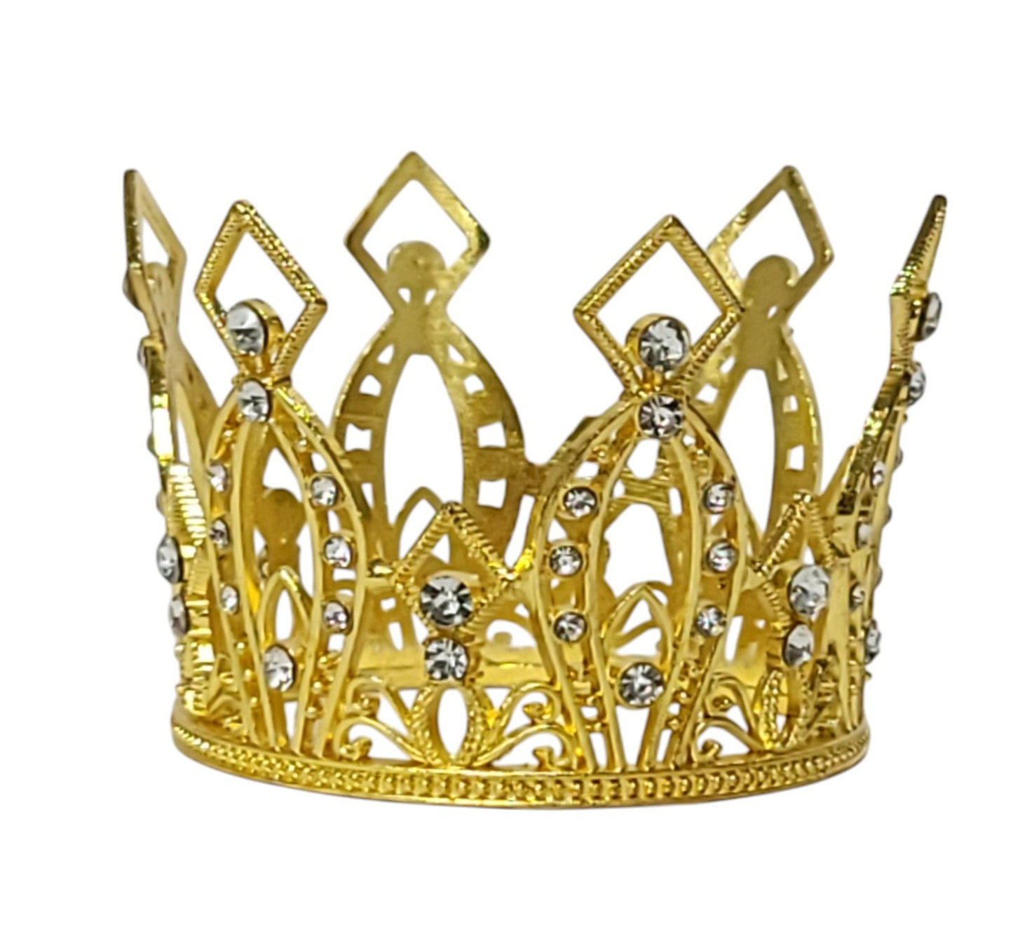 4992-Gold | 3.25"Dia | Alloy Crown W/Rhinestones | Gold - A&B Wholesale Market Inc