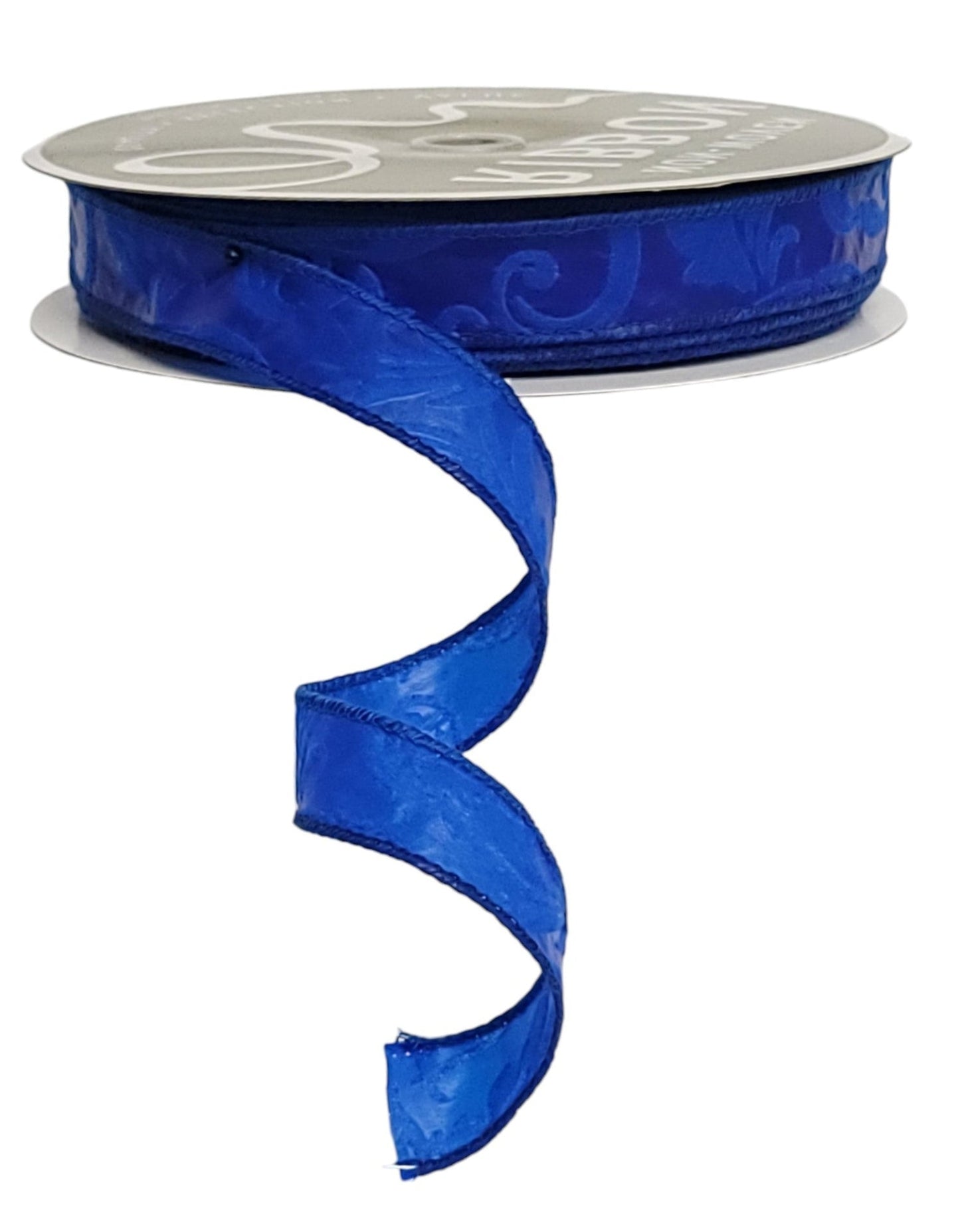 NR500425 | 1" | Leaf Filigree | Royal Blue | 50yd