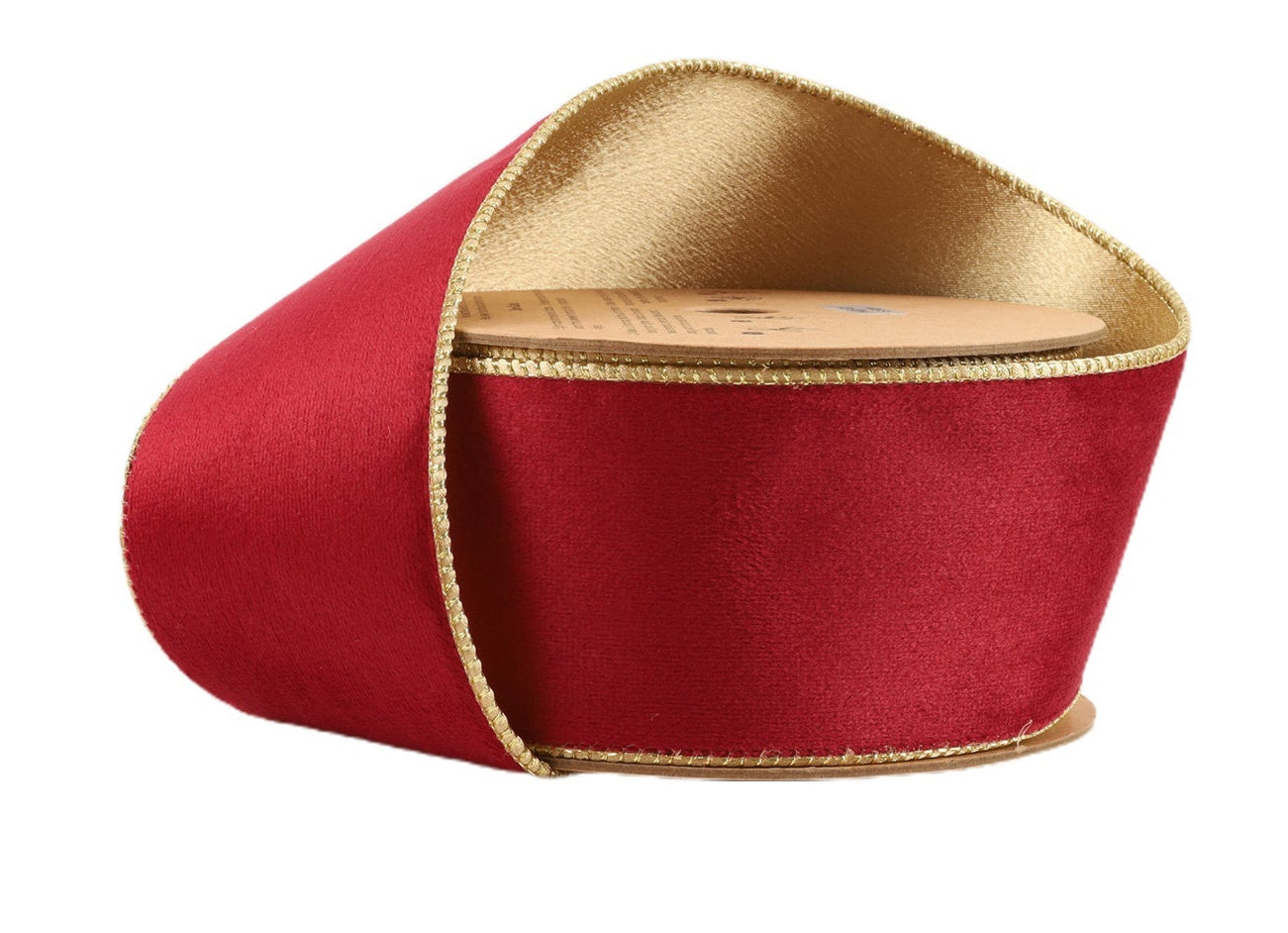7115W-277-63E | 2.5" | Reversible Classic Velvet Ribbon | Burgundy/Gold | 10yds