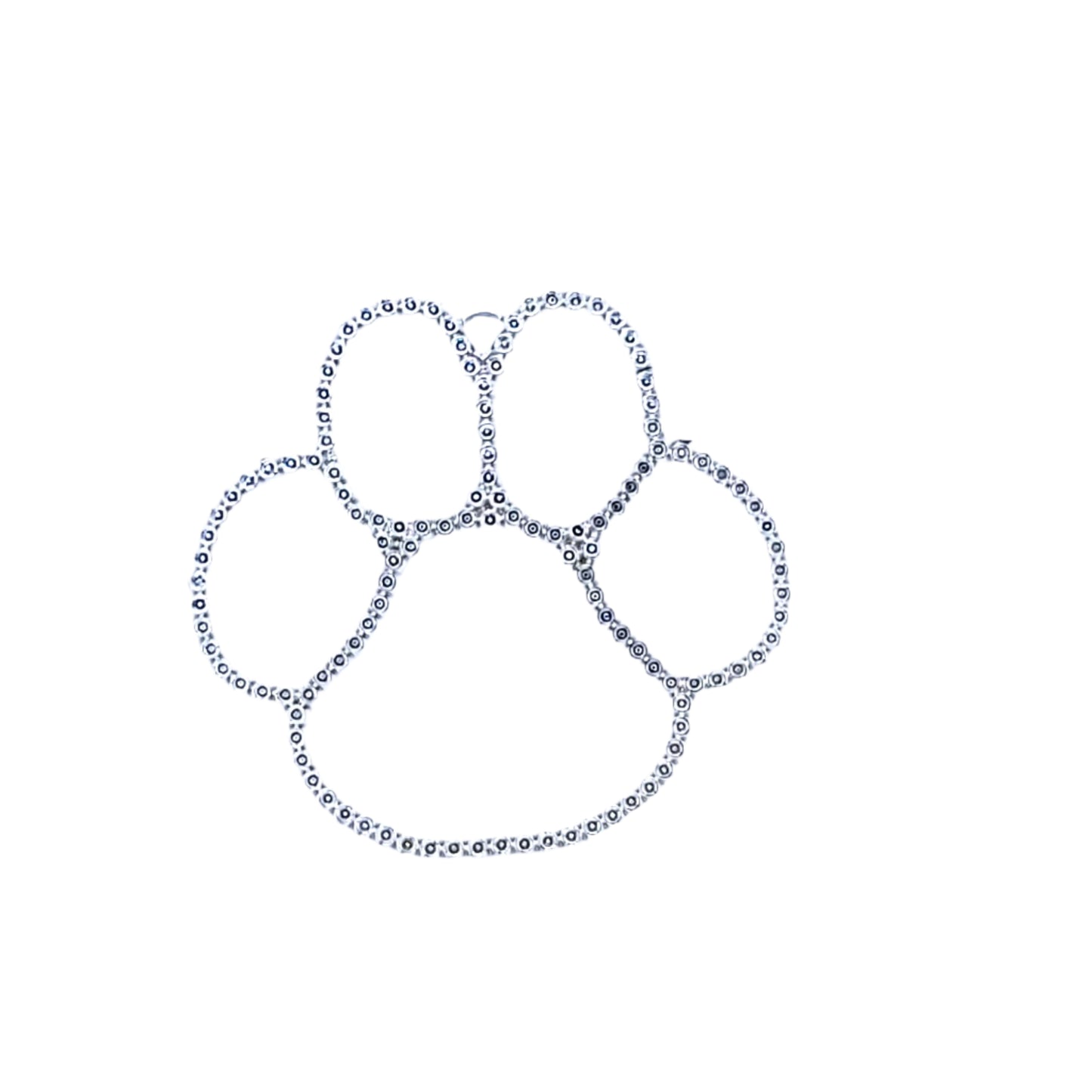 212181 Rhinestone Look Paw Slvr - A&B Wholesale Market Inc