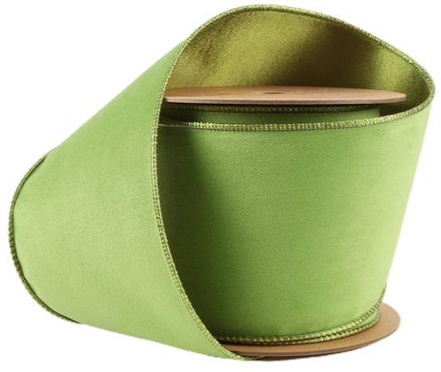 7115W-544-100E | 4" | Reversible Classic Velvet Ribbon | Lime/Shimmer Lime | 10yds