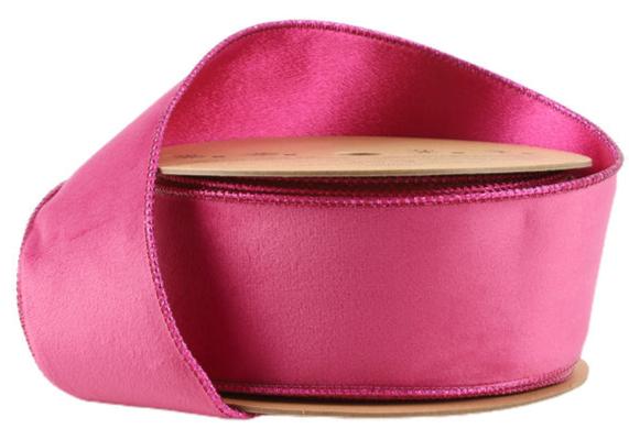 7115W-175-63E | 2.5" | Reversible Classic Velvet Ribbon | Hot Pk/Shimmer Pk | 10yds