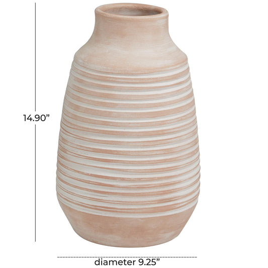 27033 | Terracotta Ribbed Vase