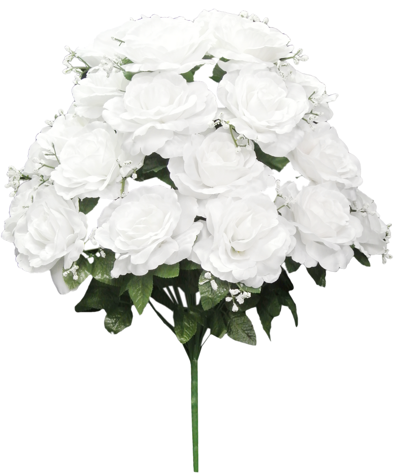 55919-WT | 23" | SATIN ROSE W/GYPSO X24 | WHITE - A&B Wholesale Market Inc