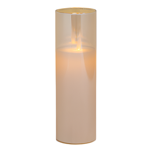 5856-AMBER | 2"Dia x 7"H | AMBER LED GLASS CANDLE