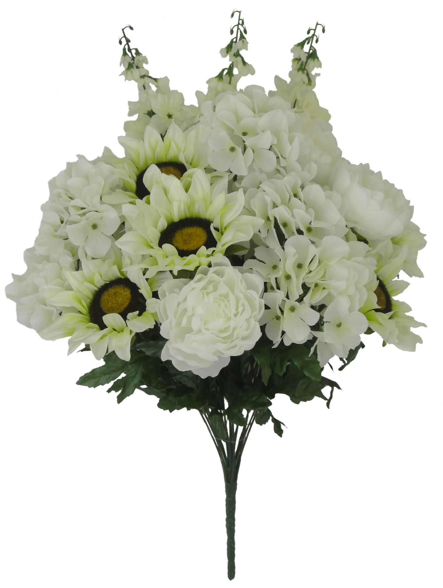60160-CRGR | 24" | PEONY SUNFLOWER BUSH | CREAM/GREEN
