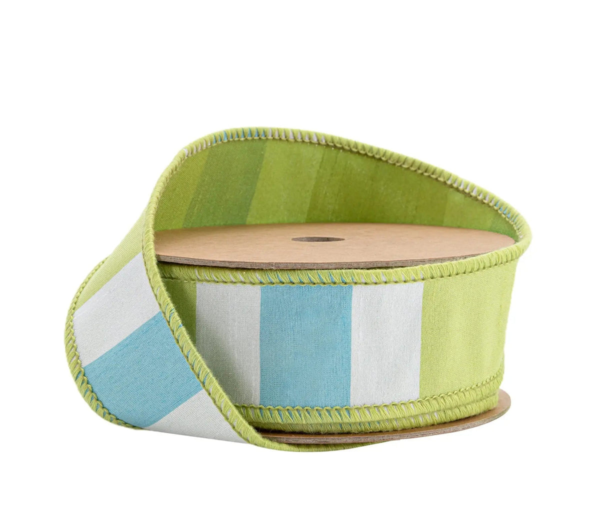 6925W-550-38E | 1.5" | Large Horizontal Stripe w/ Green Backing | Green/White/Blue | 10yds