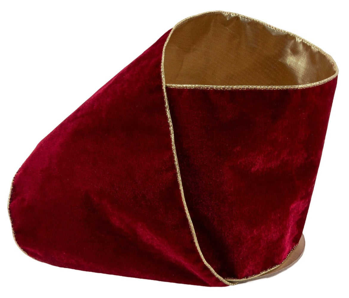 7014W-260-152E | 6" | Deluxe Reversible Velvet Ribbon | Scarlet | 10yds