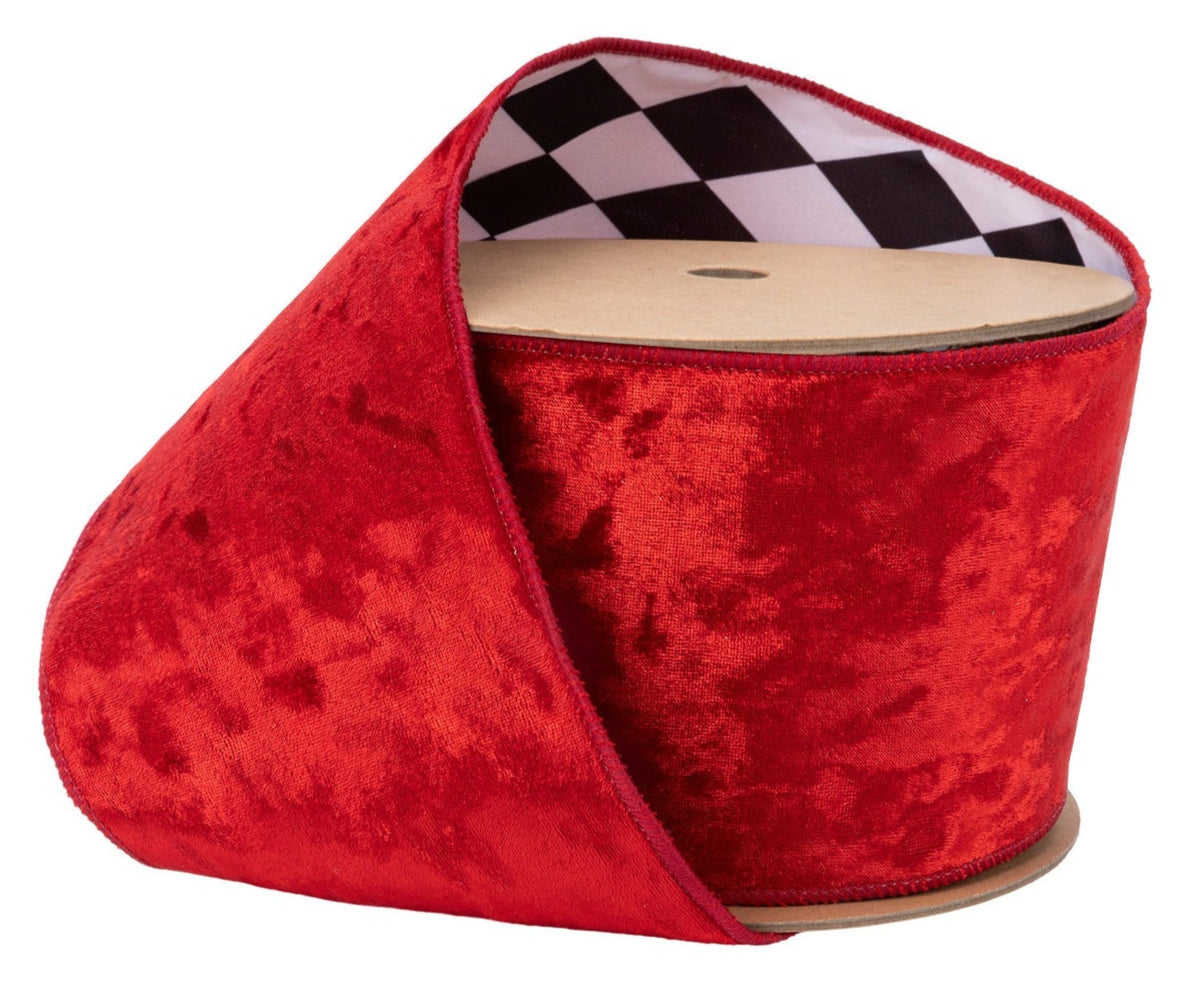 7124W-250-100E | 4" | Velvet Red w/Black/White Backing | 10yds