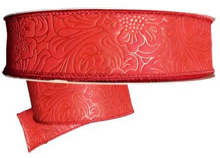 984240-12C | 2.5" | FLOWER EMBOSSED | RED | WATER RESISTANT | 50YDS - A&B Wholesale Market Inc