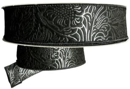 984240-21C | 2.5" | FLOWER EMBOSSED | WATER RESISTANT | BLACK | 50YD