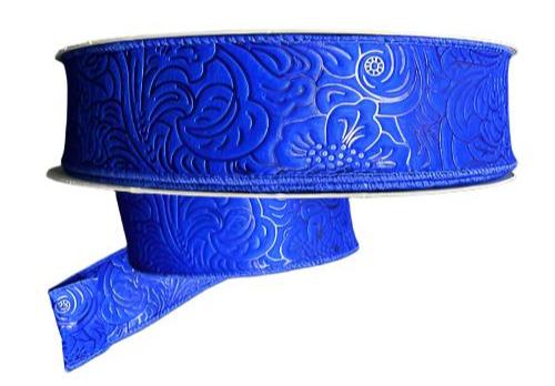 984209-25C | 1.5" | FLOWER EMBOSSED | ROYAL BLUE | WATER RESISTANT | 50YDS - A&B Wholesale Market Inc