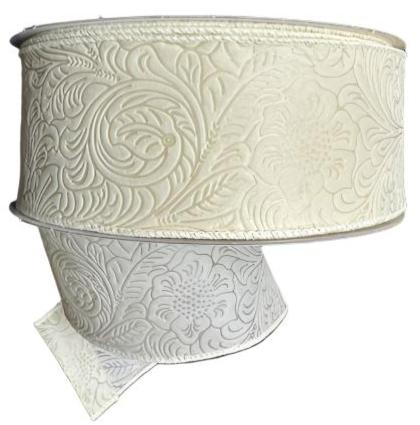 984240-18C | 2.5" | FLOWER EMBOSSED | WATER RESISTANT | IVORY | 50YD - A&B Wholesale Market Inc