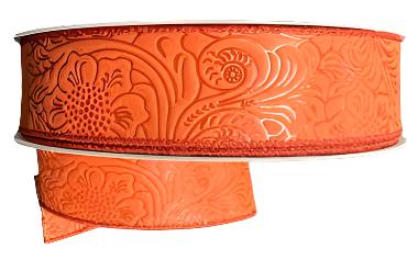 984209-31C | 1.5" | FLOWER EMBOSSED | RUST | WATER RESISTANT | 50YDS - A&B Wholesale Market Inc