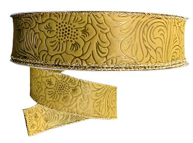 984209-15C | 1.5" | FLOWER EMBOSSED | TAN | WATER RESISTANT | 50YD - A&B Wholesale Market Inc