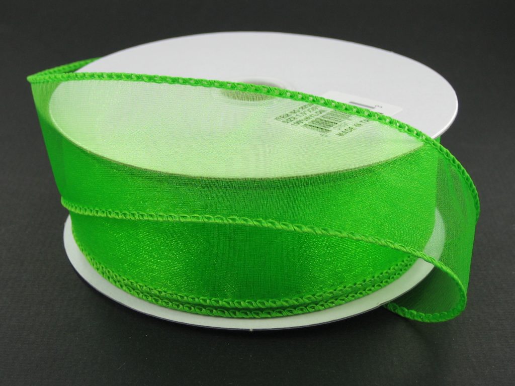 903409-09 | 1.5" | WIRED SHEER | LIME GREEN | 25YDS - A&B Wholesale Market Inc