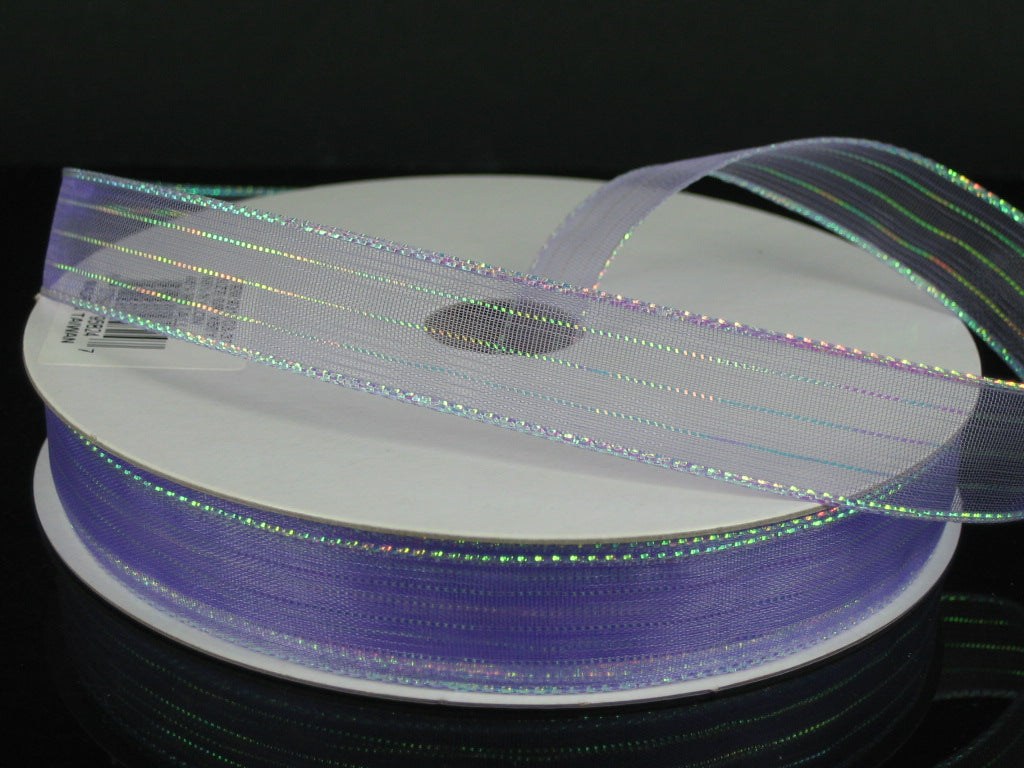 931103-37 Metallic Pinstripe Sheer Orchid Purple - A&B Wholesale Market Inc