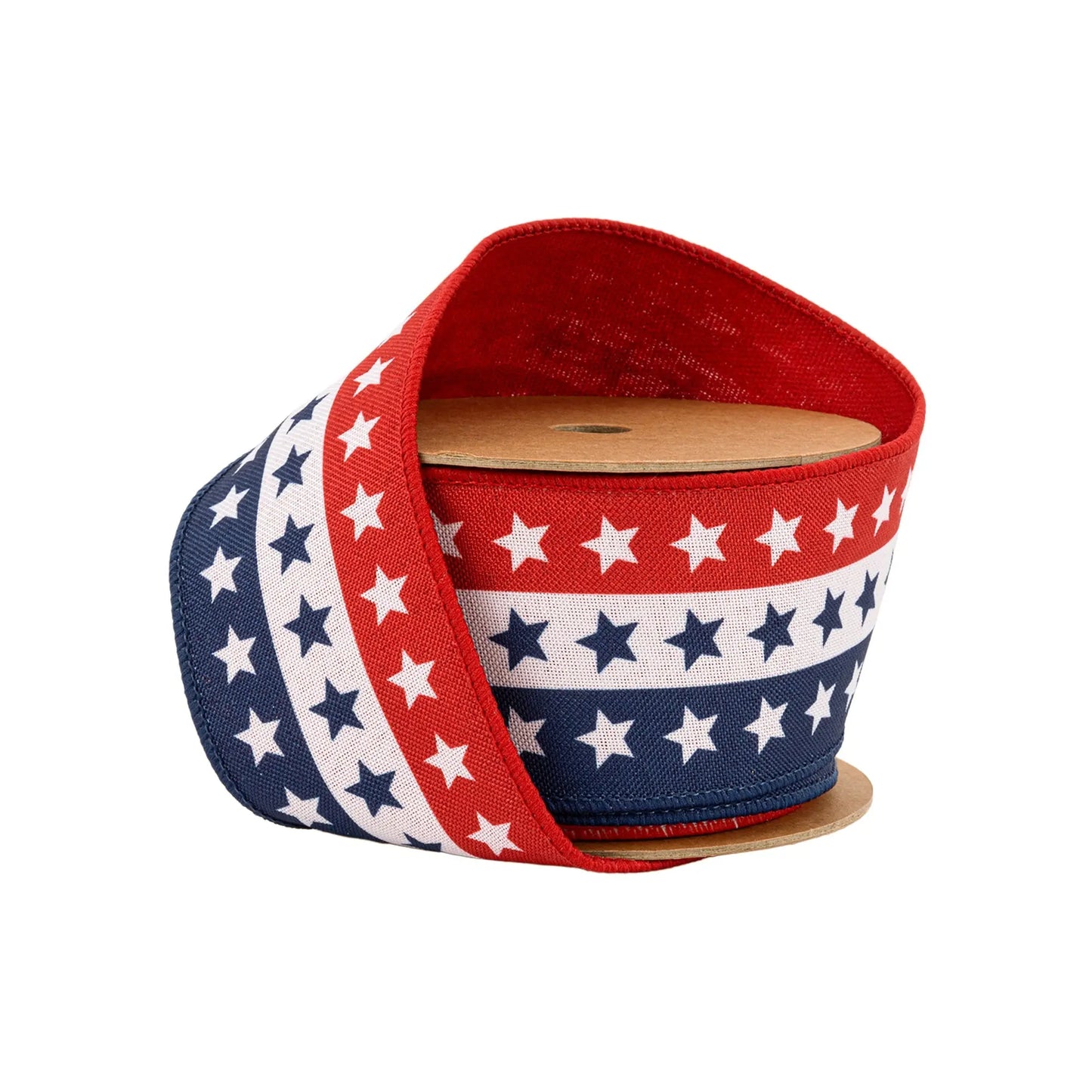 9552W-032-63E | 2.5" | Tri-Stripe Stars | Red/White/Blue | 10yds