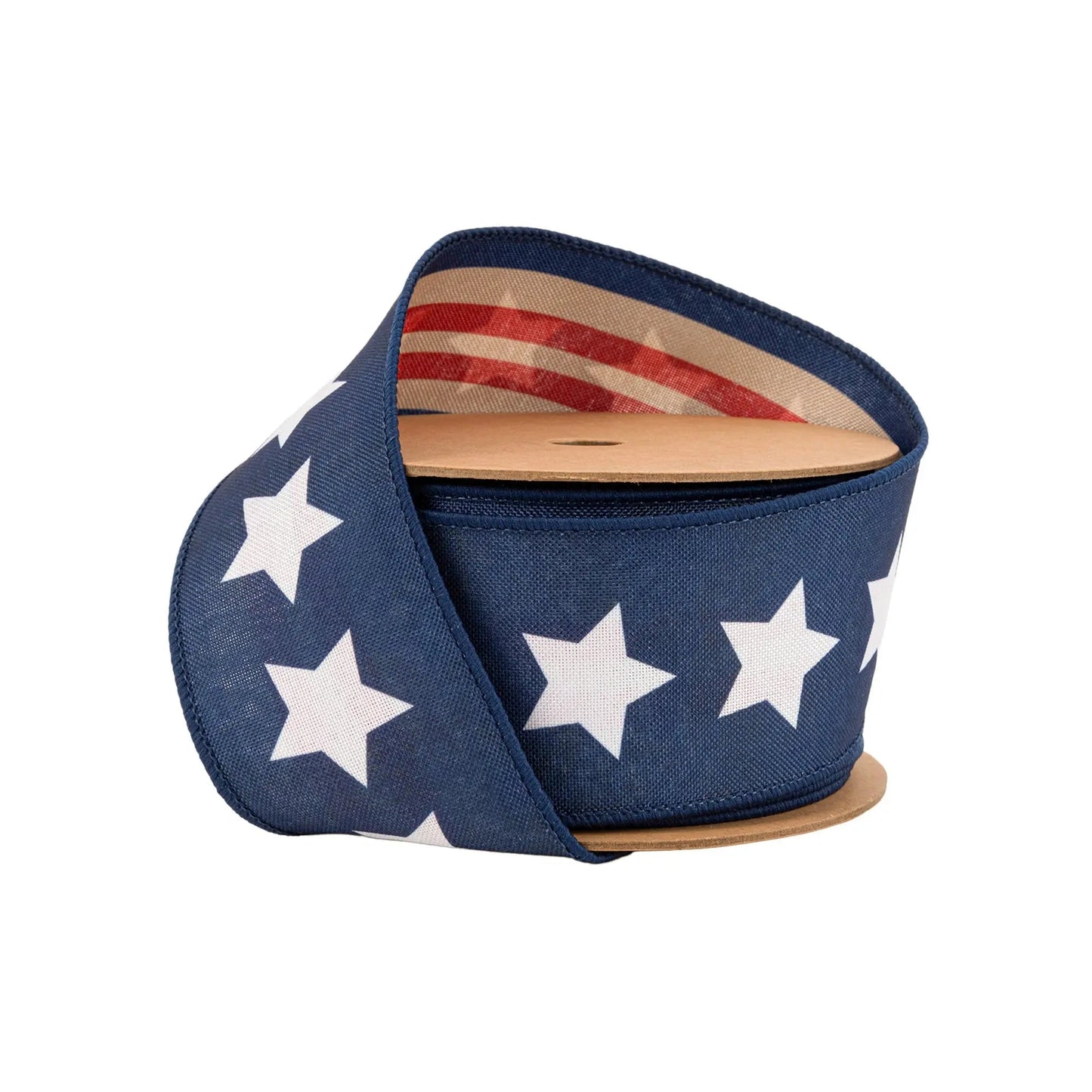 9556W-032-63C | 2.5" | Natural Patriotic Blue Star | 10yds