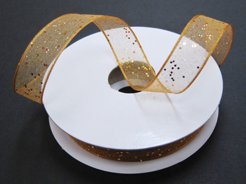 981603-15 | 5/8" | WIRED SPARKLE SHEER | GOLD/GOLD | 25Y