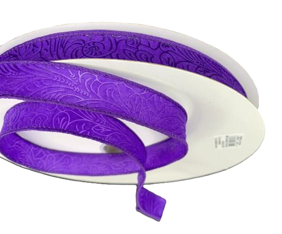 984205-11C | 7/8" | FLOWER EMBOSSED | PURPLE | 50YD - A&B Wholesale Market Inc