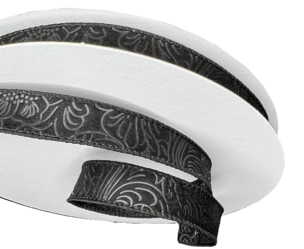 984205-21C | 7/8" | BLACK | FLOWER EMBOSSED | WATER RESISTANT | 50YD - A&B Wholesale Market Inc