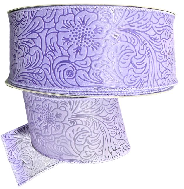984240-30C | 2.5" | Flower Embossed | Lavender | WATER RESISTANT | 50yds - A&B Wholesale Market Inc