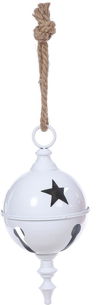 C24810 | LARGE METAL BELL W/FINIAL HANGER | RED/WHITE