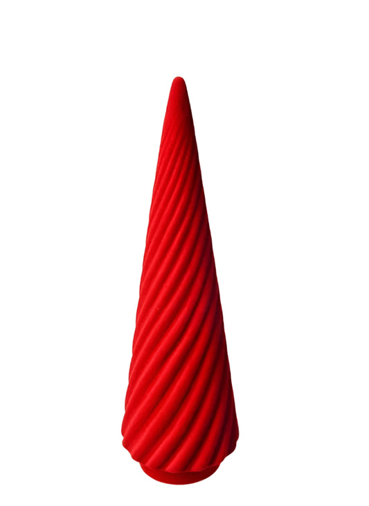 CC09007A4 | 13"H | Glass Christmas Tree w/Velvet Finish | 4 Assorted