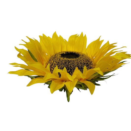 FJ5186 | 13"Dia | Single Sunflower Head | Yellow
