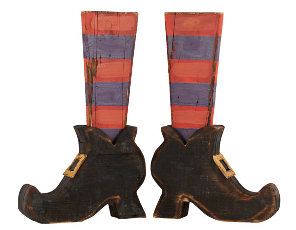 HH3943 | 29.5"L x 23"H | Solid Wood Witch Legs