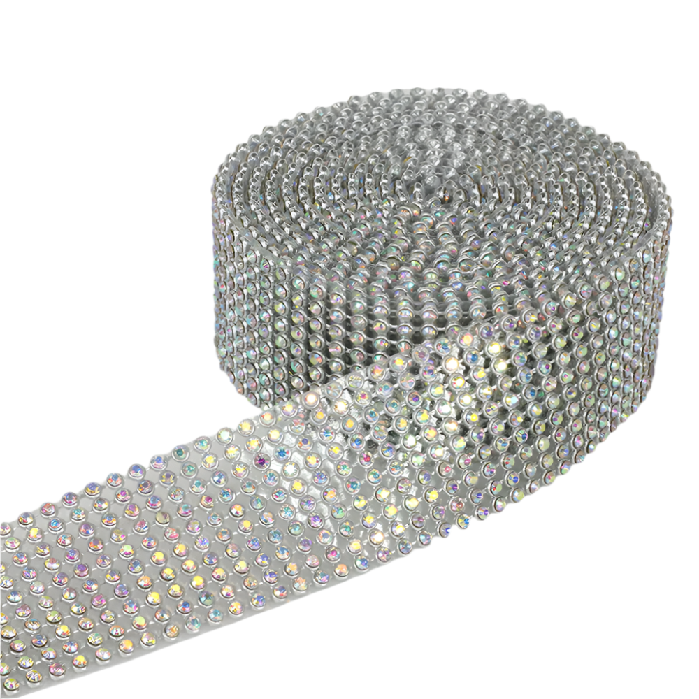 5961-IRIDESCENT | 1.25" | RHINESTONE RIBBON | IRIDESCENT | 2YDS