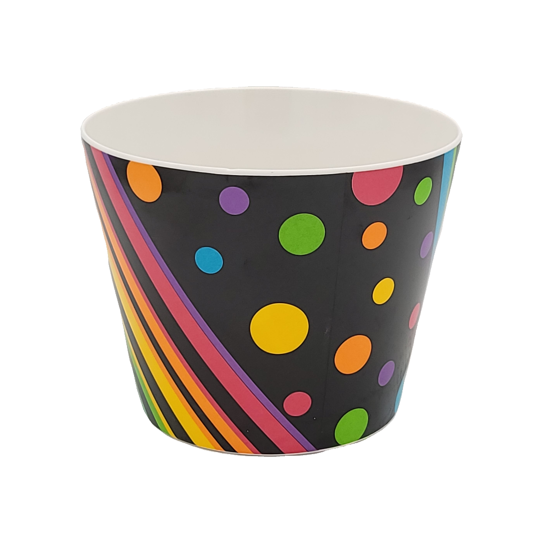 PC2003 | BLACK W/ASST COLOR MELAMINE POTS