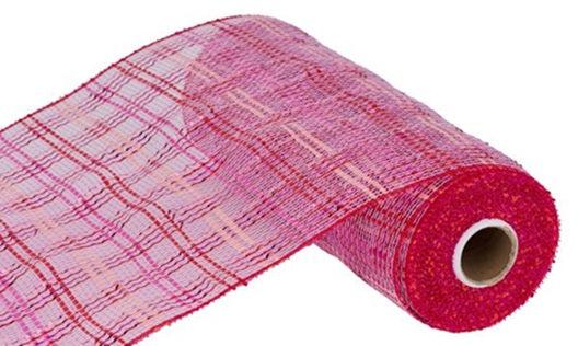 RE136866 | 10" | Vertical Foil Plaid Mesh | 10yds