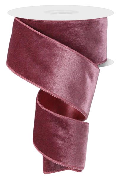 RGE165971 | 2.5" | Deluxe Velvet/Satin Backing | Dusty Rose | 10yds - A&B Wholesale Market Inc