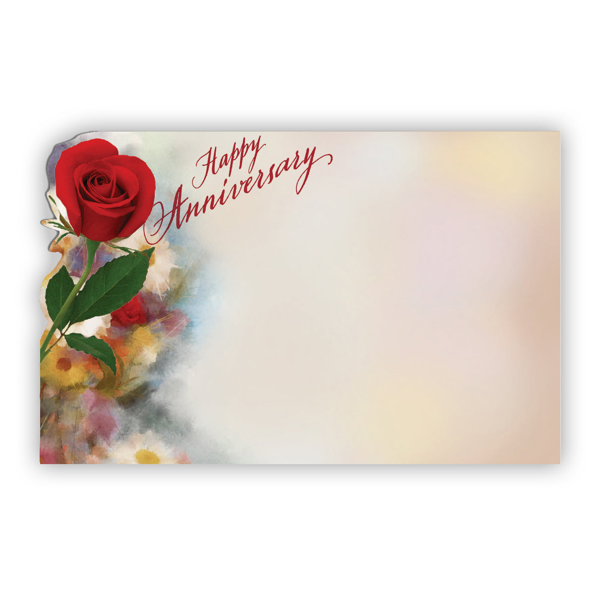 SP0491 | ANNIVERSARY | "Happy Anniversary" | Single Red Rose | 50Cards/Pkg