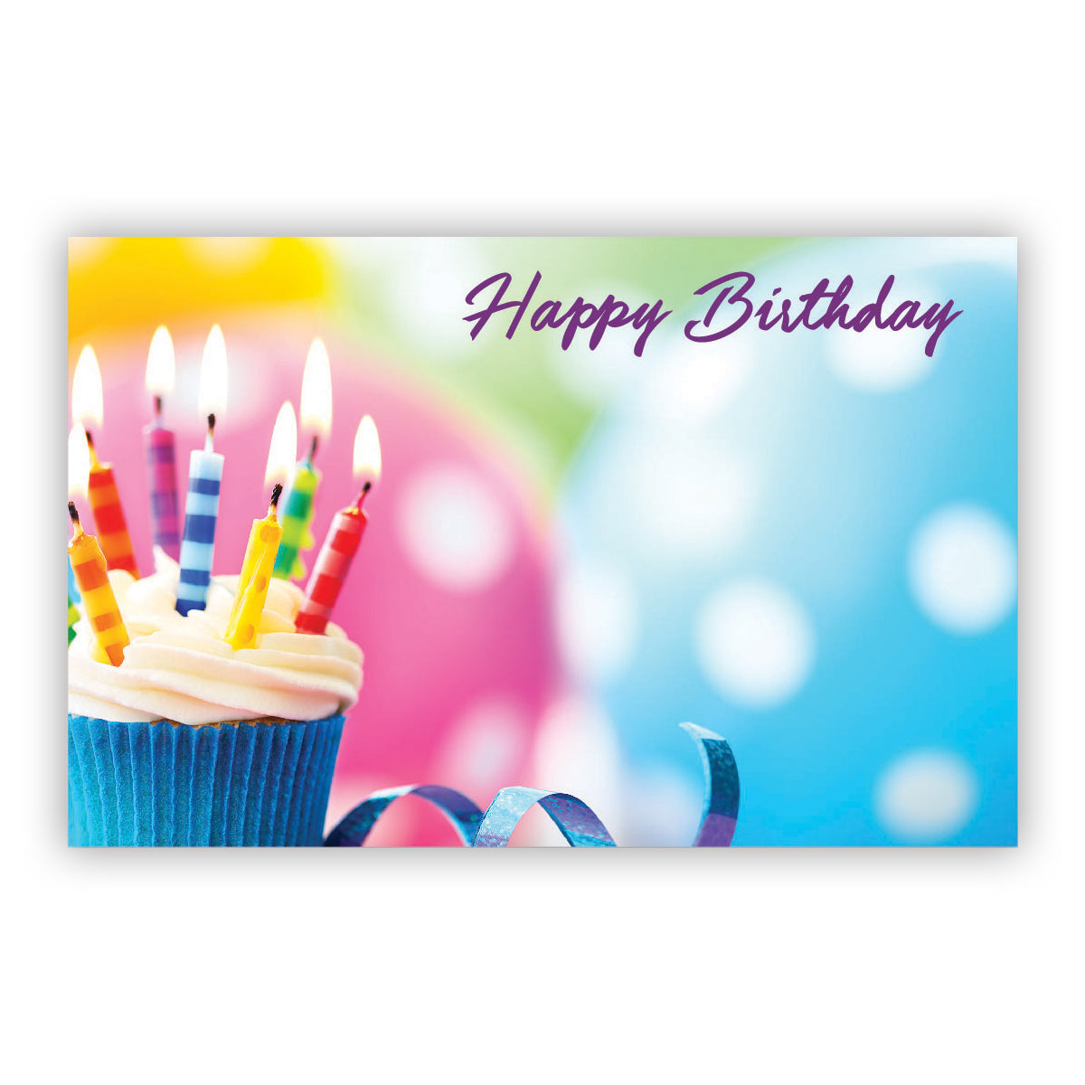 SP0556 | BIRTHDAY | "Happy Birthday" | Cupcake w/candles | 50Cards/Pkg - A&B Wholesale Market Inc