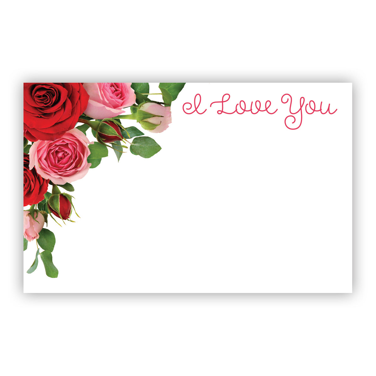 SP0636 | LOVE | "I Love You" | Pink & Red Roses | 50Cards/Pkg