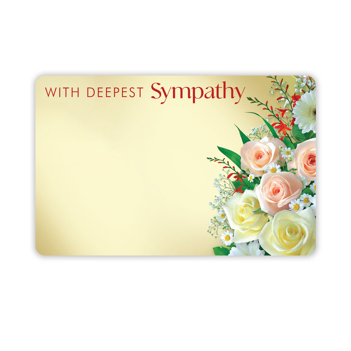 SP0662 | SYMPATHY | "With Deepest Sympathy" | Soft Rose Bouquet | 50Cards/Pkg