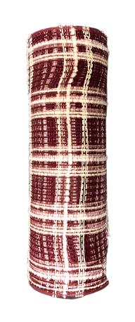 XB105210-10 | 10" | Burgundy Fuzz Plaid Mesh | 10yds - A&B Wholesale Market Inc