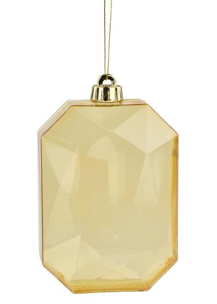 XJ544808 | 6.25"L x 4.25"W | Clear Rectangle Gem Ornament | Yellow Gold