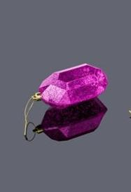 XJ551407 | 5.25"L | Antique Look Gem Ornament | Fuchsia