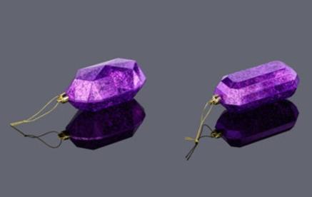 XJ551423 | 5.25"L | Antique Look Gem Ornament | Purple