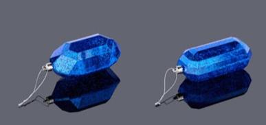 XJ551425 | 5.25"L | Antique Look Gem Ornament | Blue