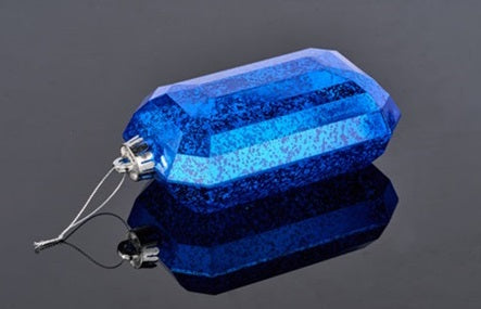 XJ551525 | 7"L x 4"W | Antique Look Rectangle Gem Ornament | Mercury Royal Blue - A&B Wholesale Market Inc